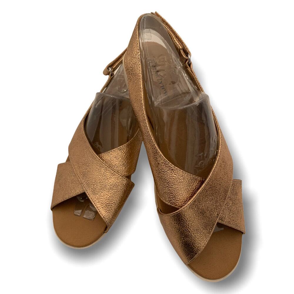 Size 9M Comfortview Sandal Sling Back Adjustable Women's Rose Gold Metallic
